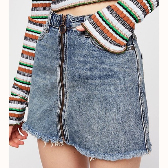 Free people denim skirt - Picture 3 of 4